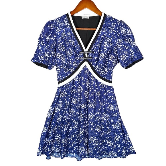MIU MIU Silk Floral A-Line Dress - Picture 5 of 15